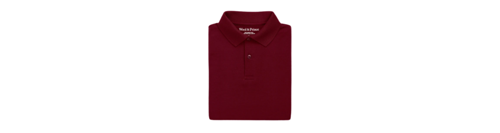 Wool & Prince Merino Wool Polo Burgundy Red 2022